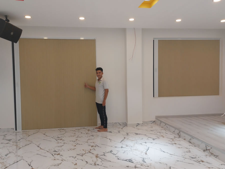 Vách rèm tổ ong ngăn lạnh điều hòa tại Vinh Nghệ An